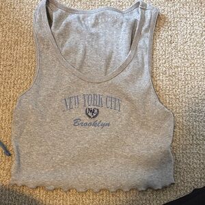 Aeropostale Gray NYC Brooklyn Crop Top